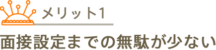 面接設定までの無駄が少ない